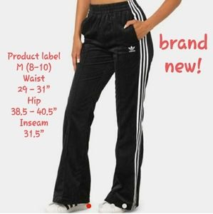 NEW RARE adicolor classics chunky black velour pants...adidas